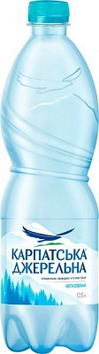 Вода минеральная Карпатська джерельна Карпатская родниковая негазированная 0,5 л (4820051240233) 