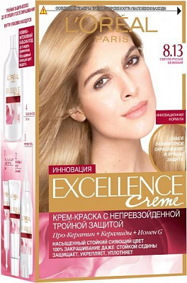 Крем-фарба для волосся L'Oreal Paris EXCELLENCE 8.1 світло-русявий бежевий