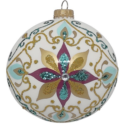 Куля новорічна 100 мм білий 10164