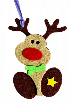 Підвіска фетрова Аплі-Краплі Олень 13 см бежевий