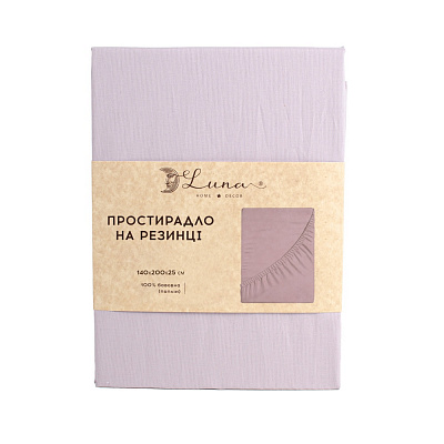 Простирадло на резинці Моно 140x200 см пудровий