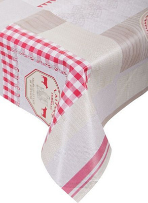 Скатерть Абстракция 110x140 см бежевый с красным Джованні Ботічеллі 