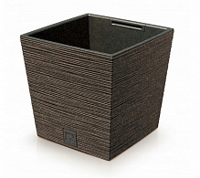 Горшок для цветов Prosperplast Furu Eco Wood 240 мм низкий с вкладышем кофейный квадратный 10 л (60031-4625) 