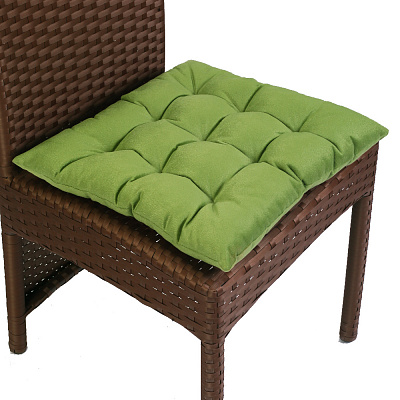 Подушка на стілець стьобана 9 закріпок світло-зелений Flox 33