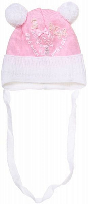 Шапочка дитяча для дівчинки Luna Kids р.36 рожевий із білим 2105
