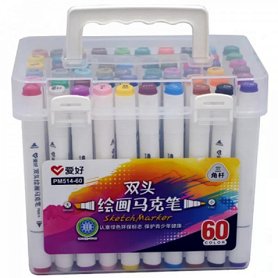 Набор двухсторонних скетч маркеров Аркуш 60 шт. мульти AH-PM514-60 