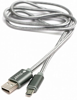 Кабель PowerPlant USB – microUSB 1 м сірий (KD00AS1287) 