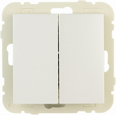 Выключатель проходной двухклавишный Efapel Logus без подсветки 10 А 250В IP20 белый 21101 TGE
