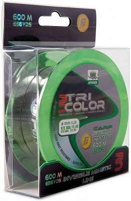 Волосінь  Lineaeffe Camou Carp Tri Colour 300м 0.4мм 23,3кг 3600240