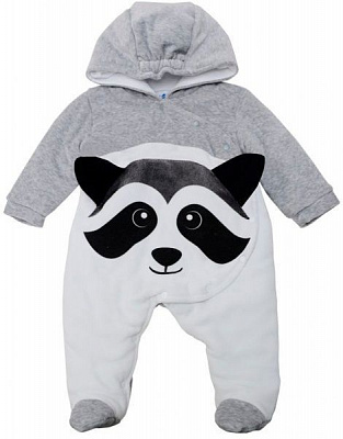 Комбінезон Minikin Єнот р.68 білий із сірим 1816904