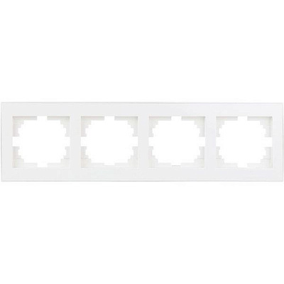 Рамка четырехместная Lezard Rain горизонтальная белый с белой вставкой 703-0202-149