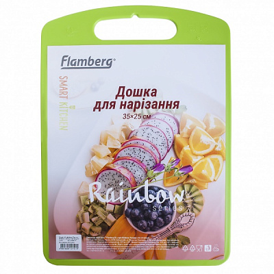 Дошка обробна Rainbow 35х25 см зелена Flamberg Smart Kitchen