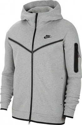 Джемпер Nike M NSW TCH FLC HOODIE FZ WR CU4489-063 р. XL серый меланж