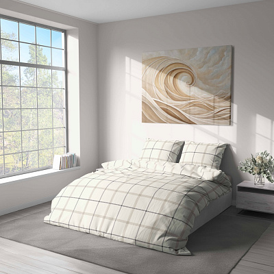 Комплект постільної білизни BALANCE GRID 2,0 бежевий UP! (Underprice)