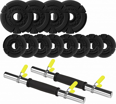 Набір гантелей Energetics 418726-050 Premium Cast Iron Set 20 кг чорний