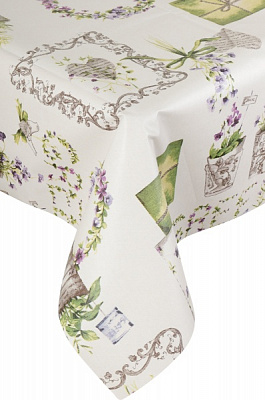 Скатерть Весна 137x240 см бежевый с рисунком Даріана 