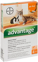 Краплі Bayer для котів та кошенят Advantage №40 1х0,4 мл до 4 кг 91005