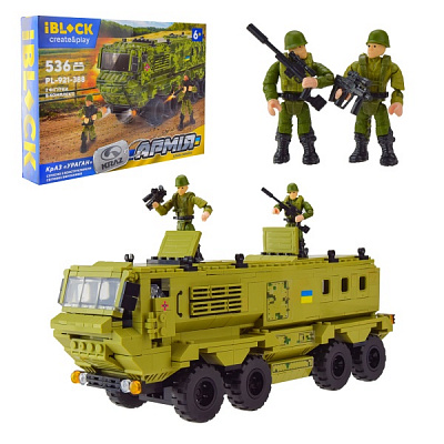 Конструктор Iblock Армія КрАЗ Ураган 536 деталей PL-921-388