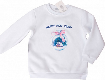 Свитшот для девочки Mevis р.152 белый с рисунком 4505 
