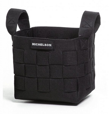 Корзина лукошко квадрат 25х25 см черный Michelson