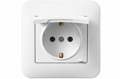 Розетка з кришкою із заземленням Hausmark Luno IP20 білий 709-0202-123B