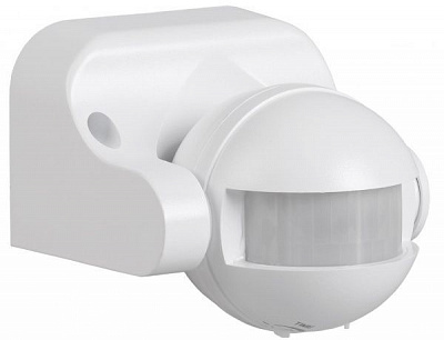 Датчик руху IEK ДД 009 180° 12м 1100W IP44 білий LDD10-009-1100-001