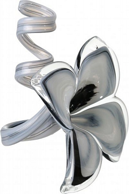 Свічник Fiore Spirale 4 пелюстки 18 см білий із чорним Antonio Tammaro