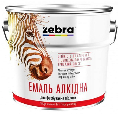 Эмаль алкидная ZEBRA серия Акварель 888 для пола ПФ-266 темно-коричневый глянец 2,8кг