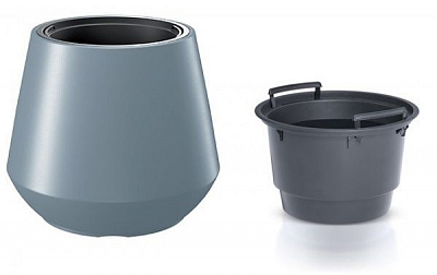 Горшок для цветов Prosperplast HEOS 395х350 мм круглый бело-серый 