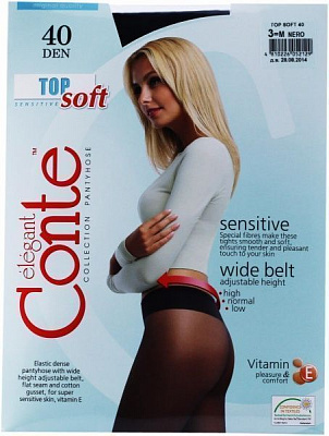 Колготки Conte TOP SOFT 40 den Nero р. 3 чорний