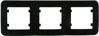 Рамка трехместная Makel Lillium Natural горизонтальная черный