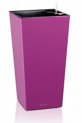 Горщик пластиковий Plastkon ELISE матовий квадратний 14,5 л фуксія