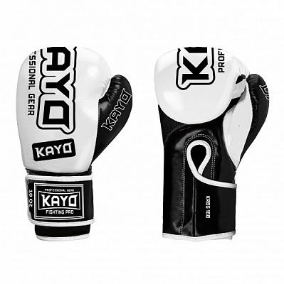 Боксерські рукавиці KRBG-168 WHT-BLK-16 16oz біло-чорний