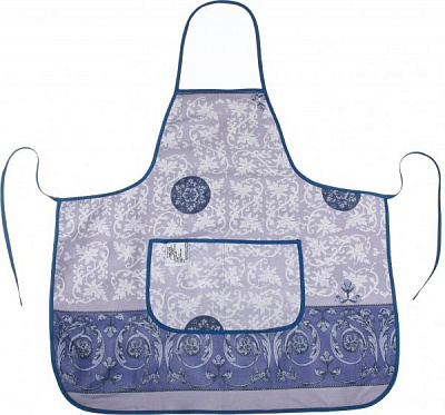 Фартук с нагрудником сиреневый с синим Ярослав