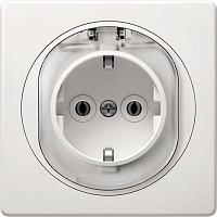 Розетка із заземленням Aling-Conel Eon без шторок з кришкою білий E633.0