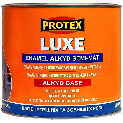 Эмаль Protex алкидная Luxe черный полумат 2,1л