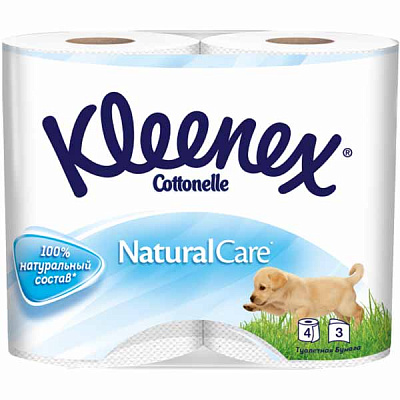 Туалетная бумага Kleenex Nature Care трехслойная 4 шт.