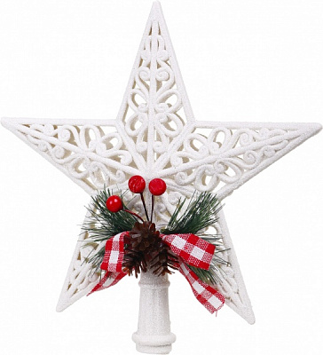 Верхушка для елки 21х20х2.5 см EA0188 глянцевая белый 