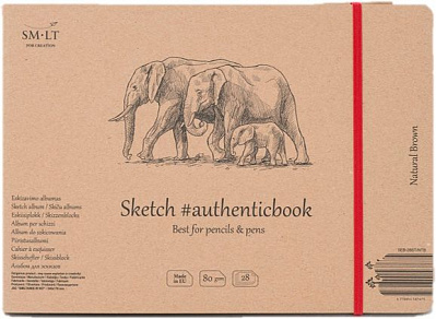 Альбом для эскизов Authentic A5 24,5х17,6 см 135 г/м² 28 листов Smiltainis