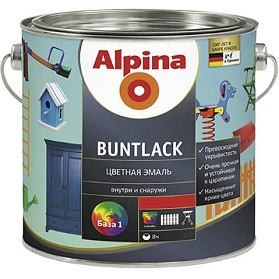 Эмаль Alpina Buntlack SM черная 0.75 л