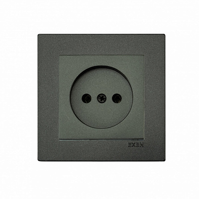 Механізм розетки побутова без заземлення EXEN Karell IP20 антрацит 290-001303-235