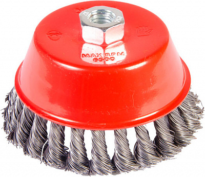 Щетка торцевая D125 М14 MasterTool из плетеной проволоки 19-7012