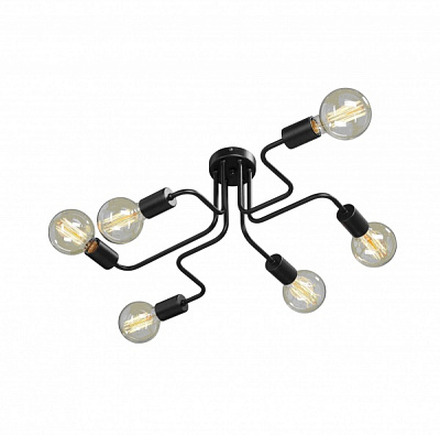 Люстра Геотон Лабіринт 02-6х60-856 6x60 Вт E27 чорний 49016