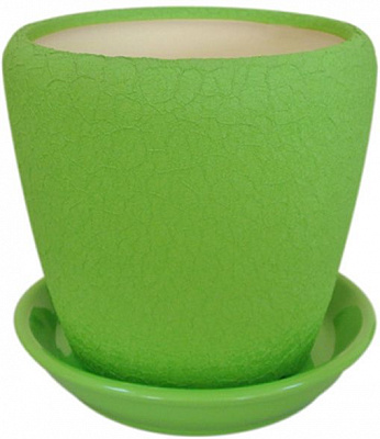 Горшок керамический Ориана-Запорожкерамика Грация №3 шелк круглый 2,5л лайм 