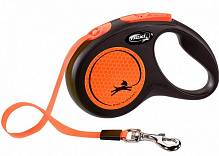 Поводок-рулетка Flexi New Neon лента S 5 м до 15 кг оранжевый