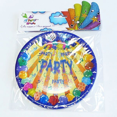 Тарелки бумажные Party House «Пати» 180 мм 6 шт.