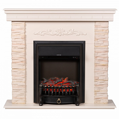 Каминокомплект ASTRA FLAME Марсель cream + HORTON BLACK