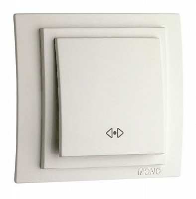 Вимикач перехресний одноклавішний Mono Larissa без підсвітки 10 А 250В білий 103-191925-112