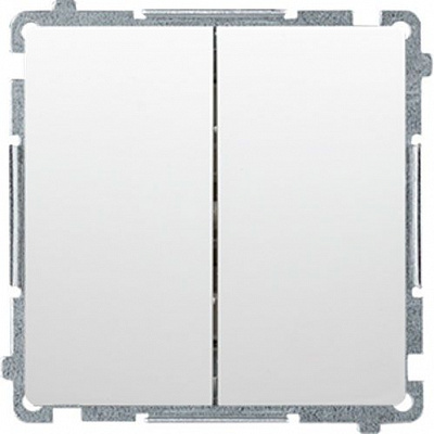 Вимикач двоклавішний Simon Basic без підсвітки 10 А 250В білий BMW5.01/11