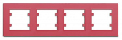 Рамка четырехместная Makel Karea горизонтальная розовый